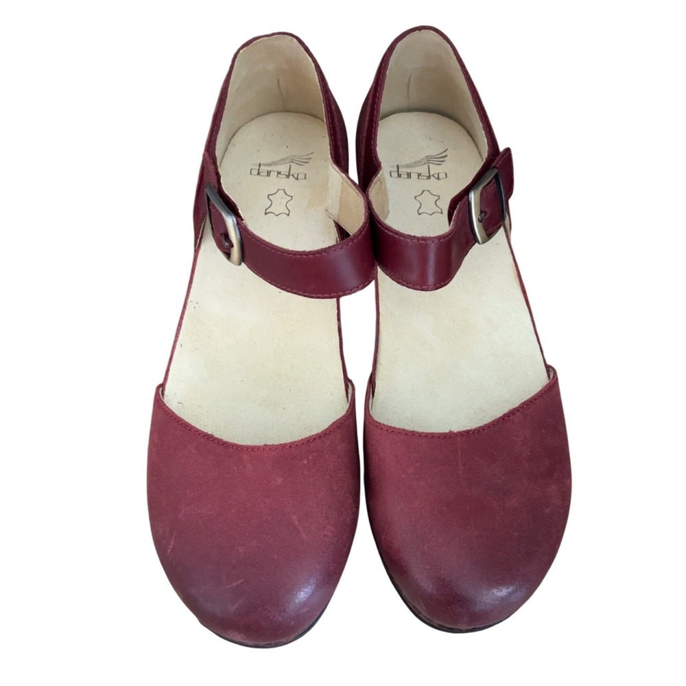 Dansko Mae Red Burnished Suede Mary Jane SZ: 42 EU 11.5-12 US NWOB - Picture 2 of 12